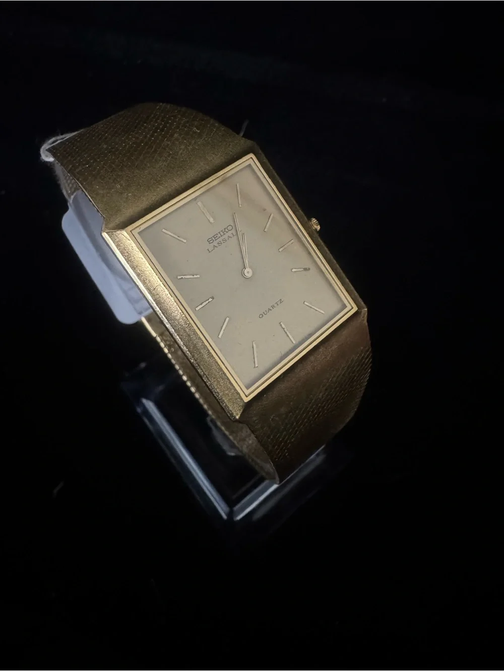 Seiko Lassale Rectangular Gold Tone Quartz Watch